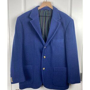Tommy Hilfiger Mens Navy Blue Wool Blend Blazer Jacket Size Medium